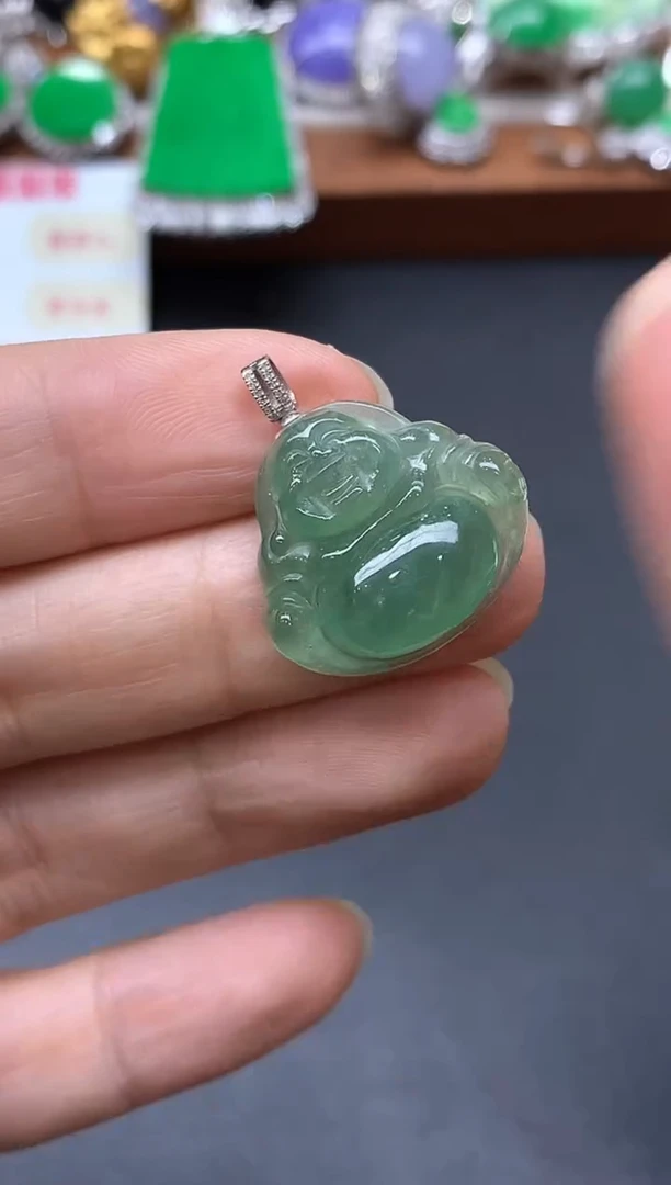 颈饰18K金镶嵌翡翠276-中国好珍宝