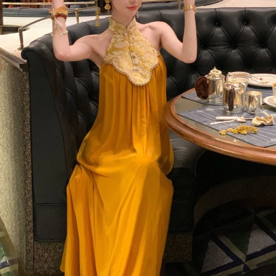 【琉璃金銮】 设计感新中式国风套装 旗袍领连衣裙+外披套装