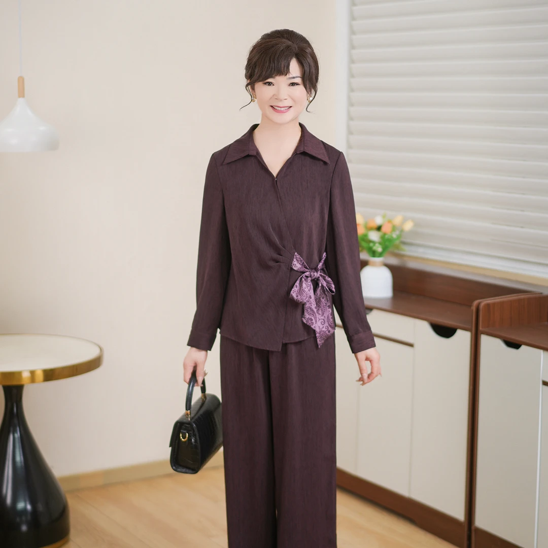 MUYUEZI/中年妈妈秋装新款洋气套装中老年春秋时尚长袖上下装