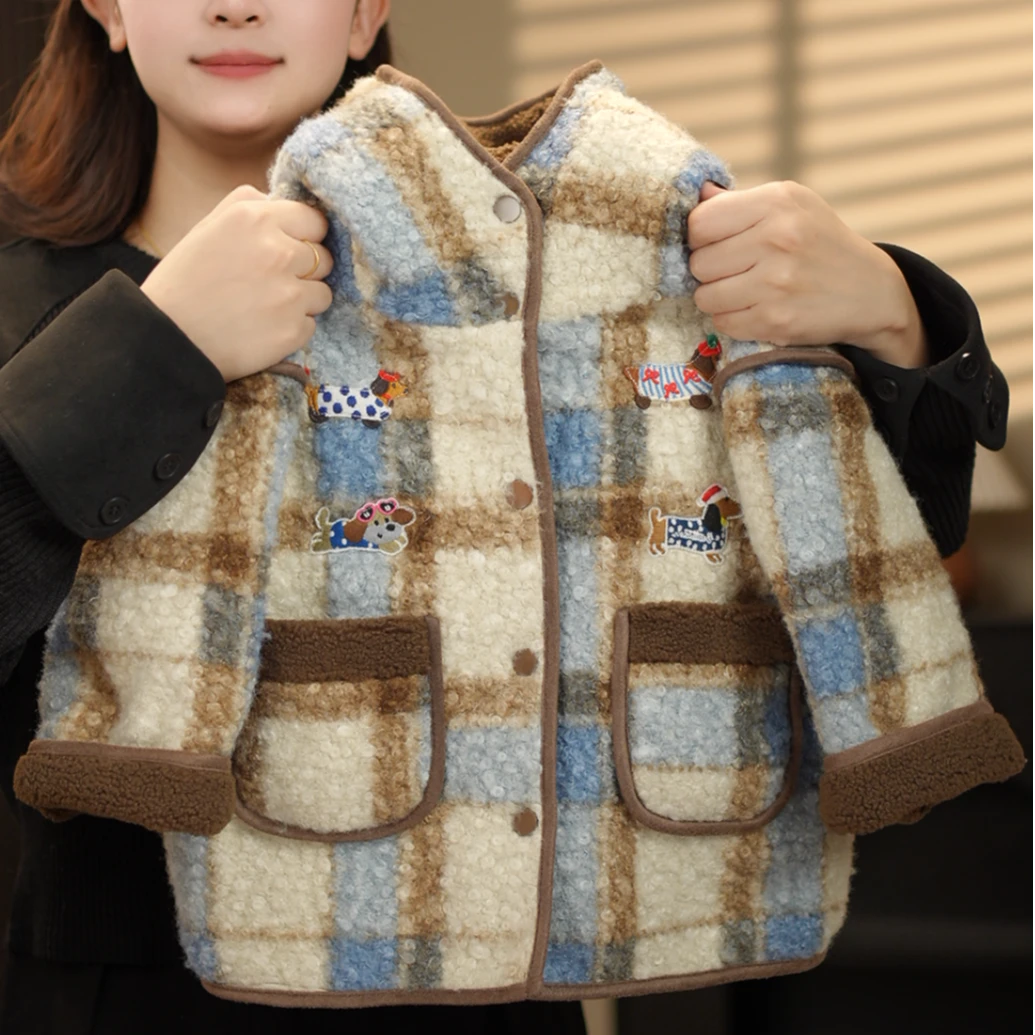 现货【格调派对】冬季新品萌娃穿搭加厚加长男女童大衣外套58327