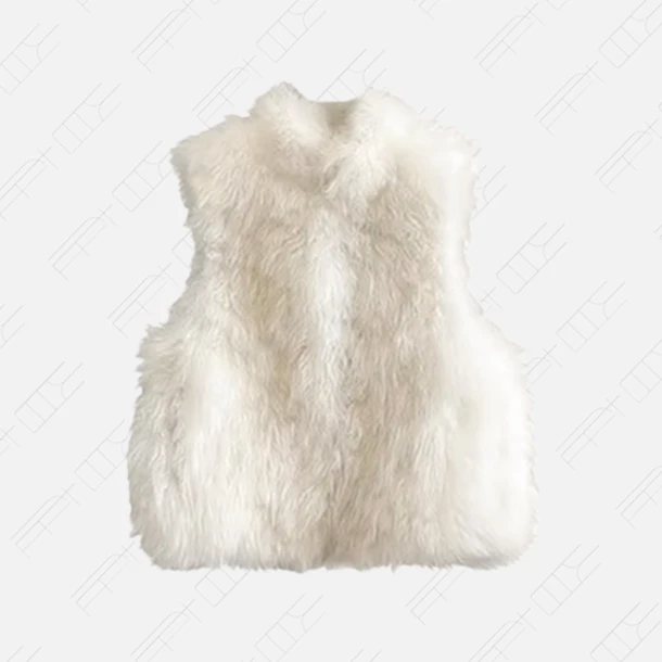 自在与麻 | 秋冬仿山羊绒短款马甲毛茸茸外套时尚百搭马夹女