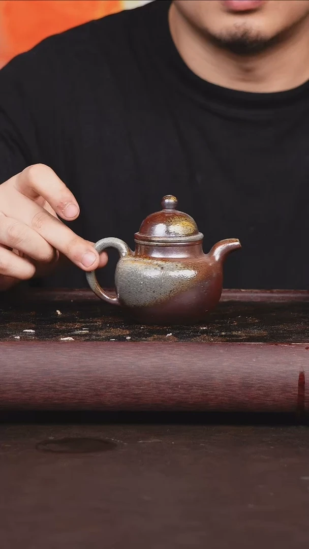 茶壶紫砂柴烧 掇球