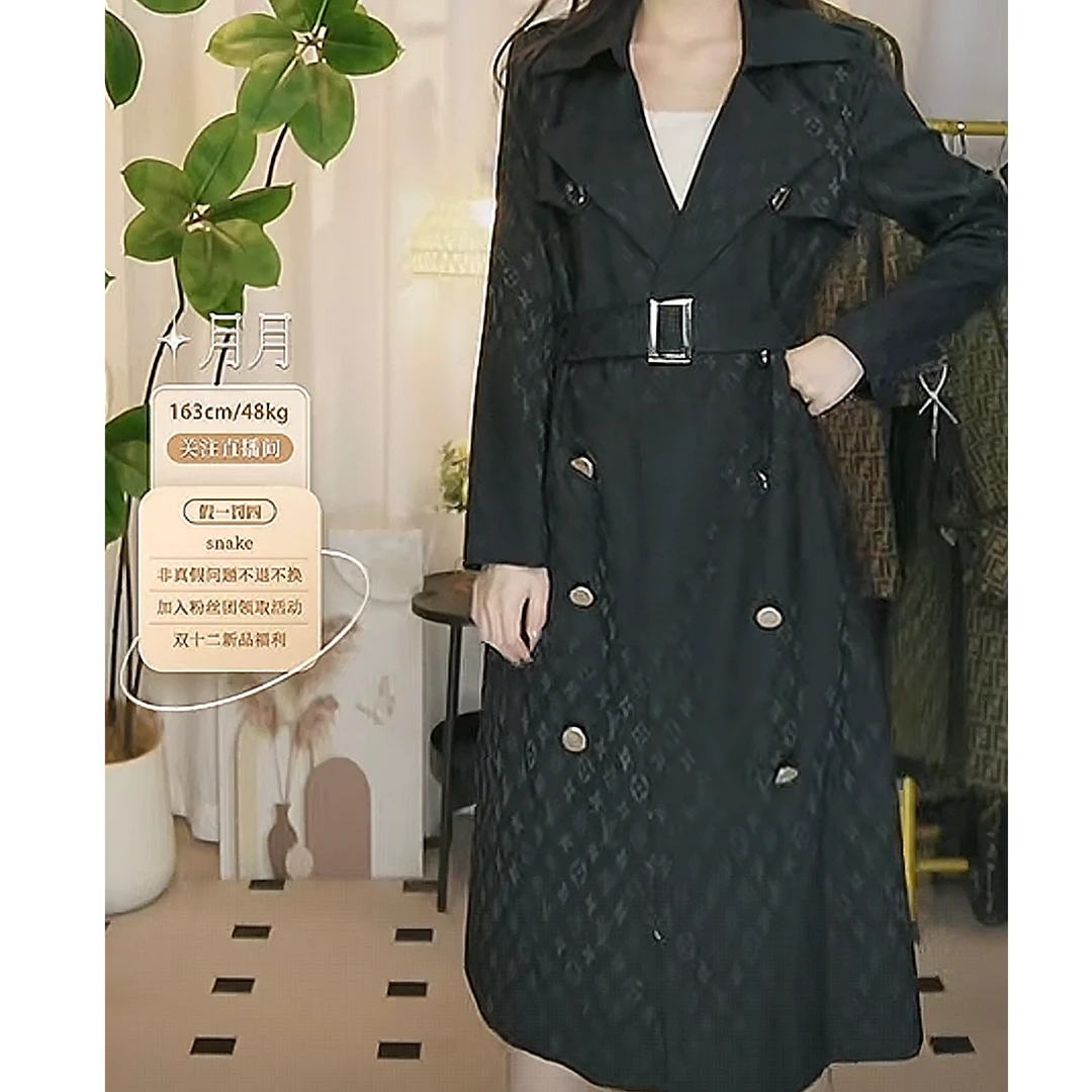 95新 LouisVuitton/路易威登 老花长款风衣外套/fy3305