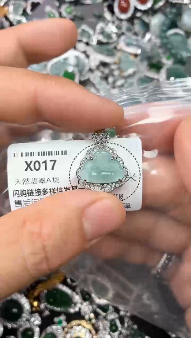 翡翠未镶嵌颈饰X017吊坠