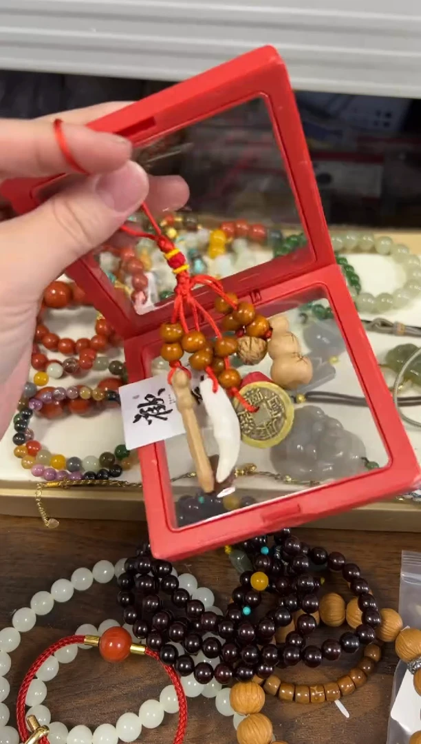 桃木吊坠桃木月牙多宝编制款挂件套装[22]