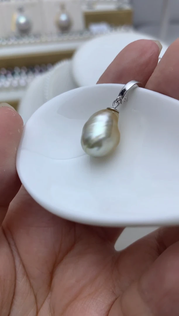 颈饰银S925镶嵌海水珍珠q5