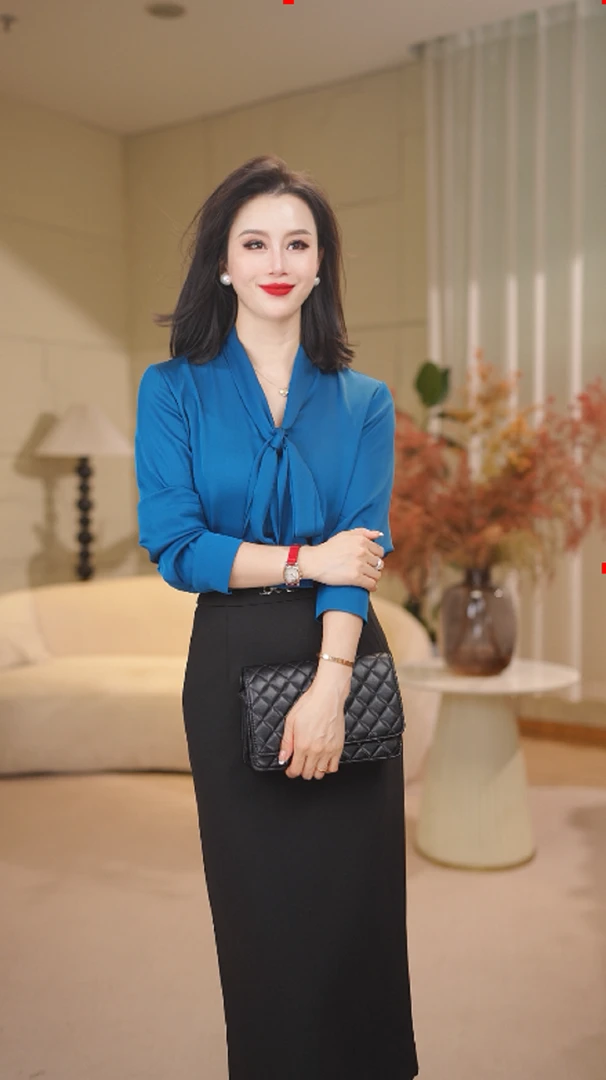 【欲槃】100桑蚕丝气质显瘦衬衫0513