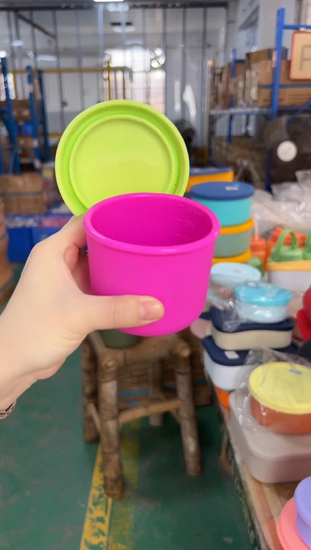 硅胶玫红底绿盖-250圆盒