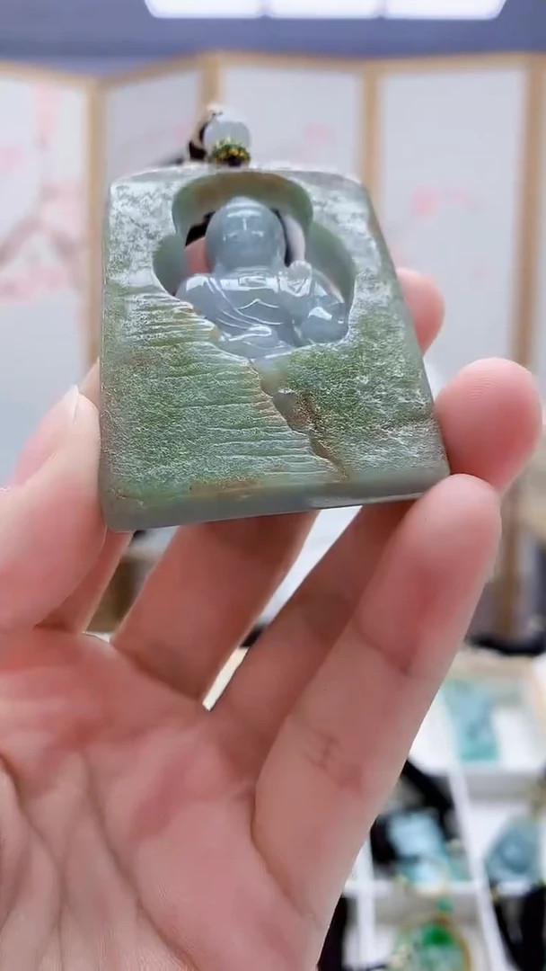 未镶嵌定制翡翠4898lr-毛货挂件59