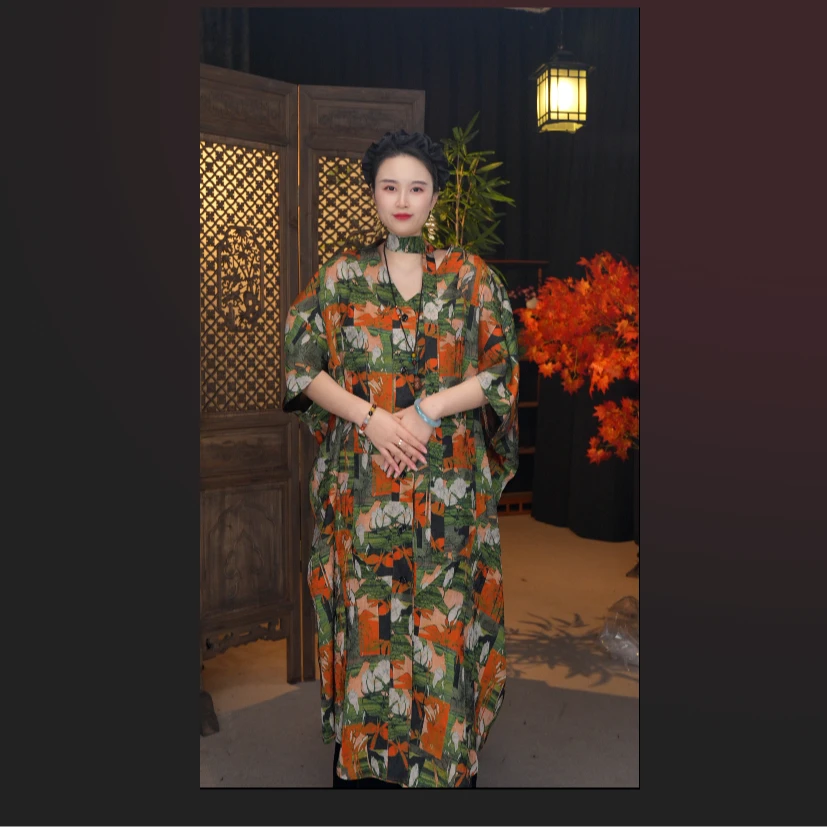 【知遥】阔太太时髦服装宽松袍子网红时尚炸街新款女装连衣裙