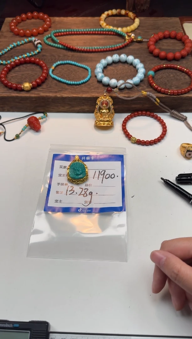 18K金镶嵌绿松石配饰配饰唐***~配饰配饰