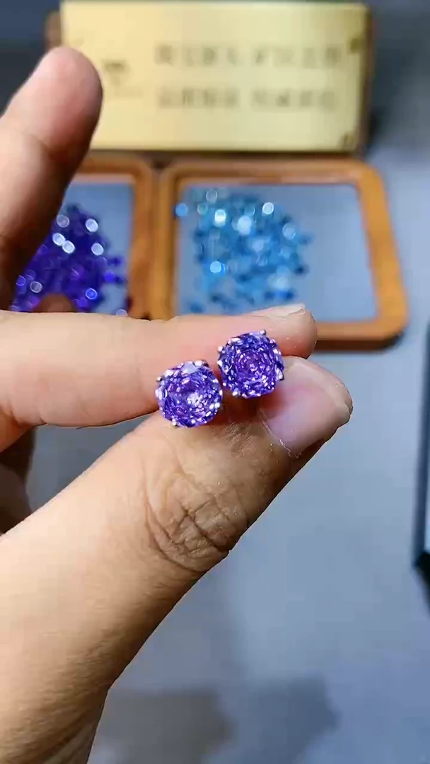 【闪购商品】紫晶耳饰银S925镶嵌22222