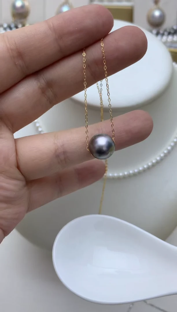 颈饰18K金镶嵌海水珍珠e22