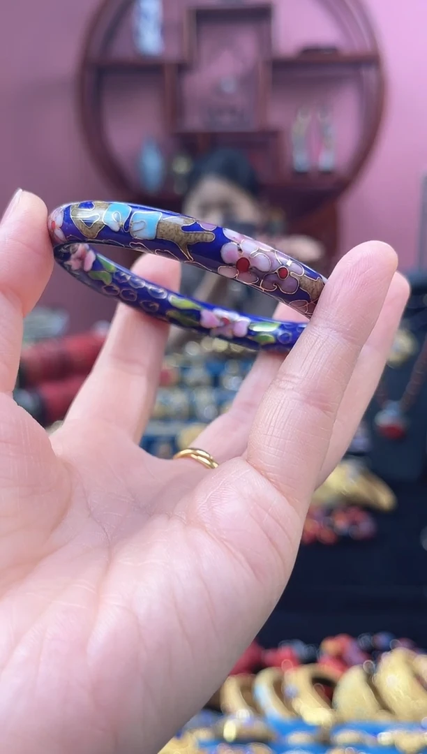 非遗 景泰蓝 公主镯 细 宝蓝 54