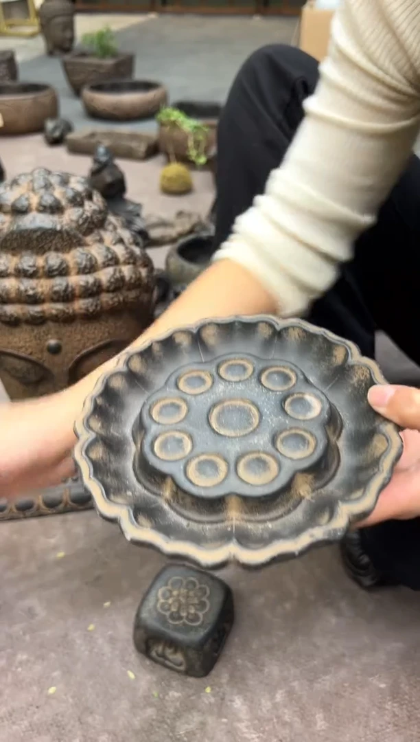 陶土【火山泥】莲蓬壶承