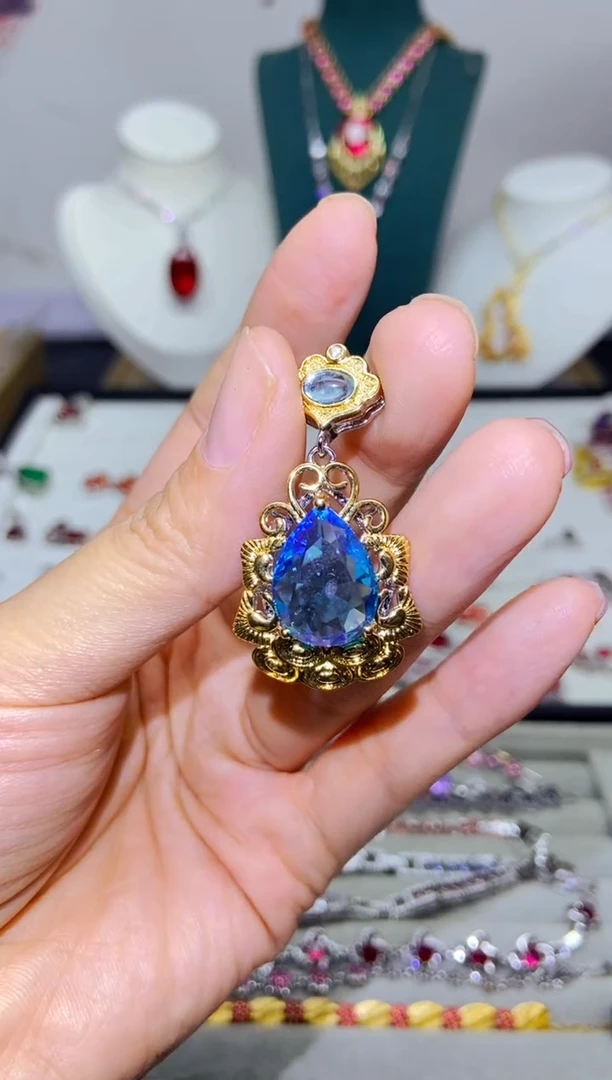 银S925镶嵌戒指烟晶1