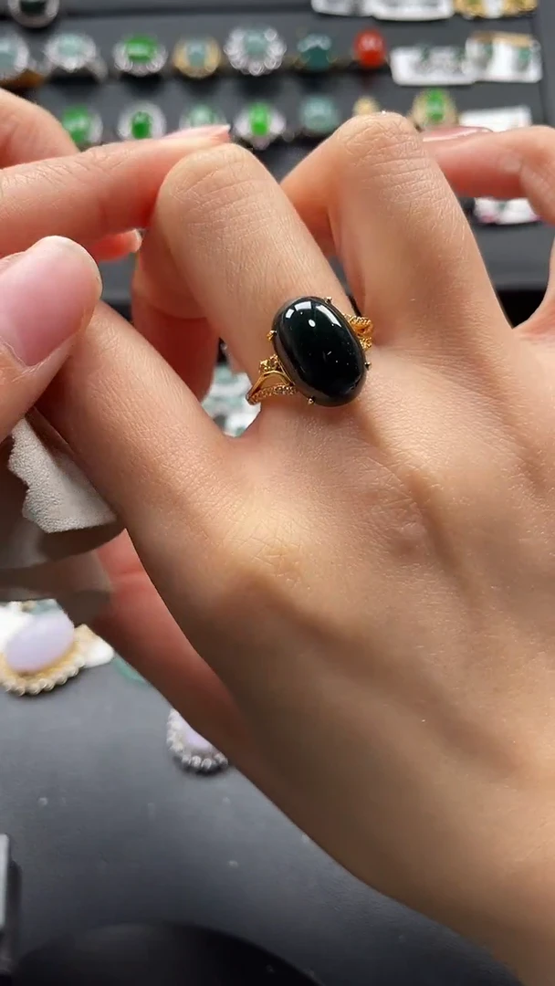 【闪购商品】翡翠戒指银S925镶嵌45634543