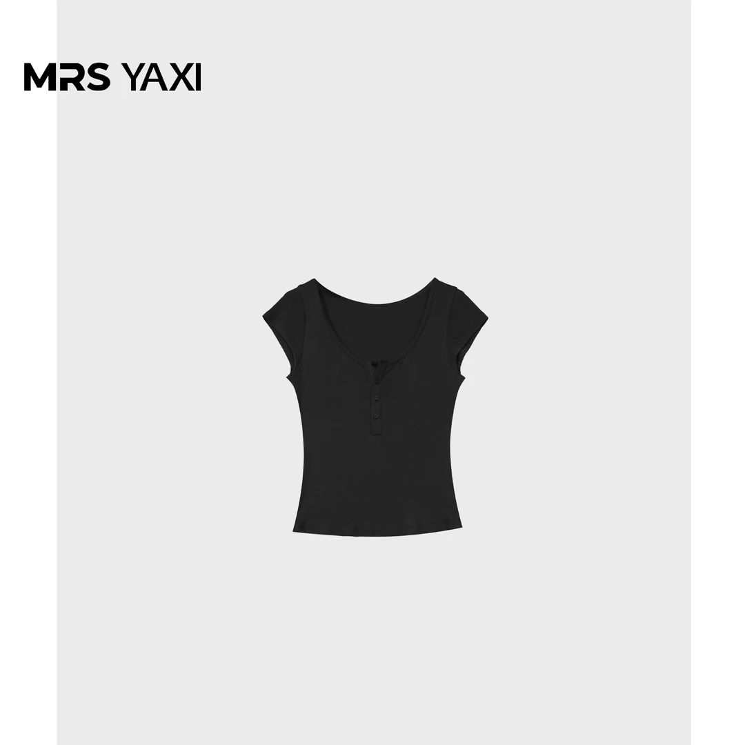 Mrsyaxi时尚精品弹力短袖T恤显瘦上衣YX5052701