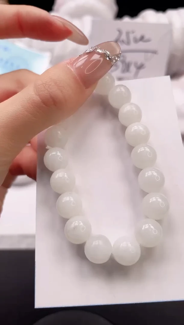 【闪购商品】和田玉手镯未镶嵌白玉手串随机10mm