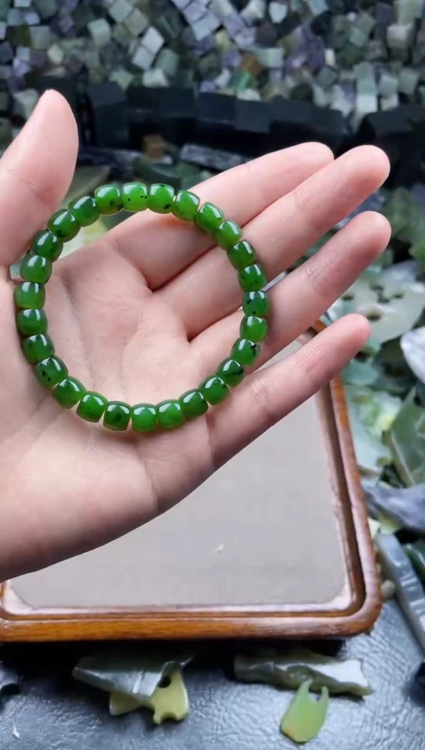 未镶嵌手串和田玉碧玉手串卡8mm