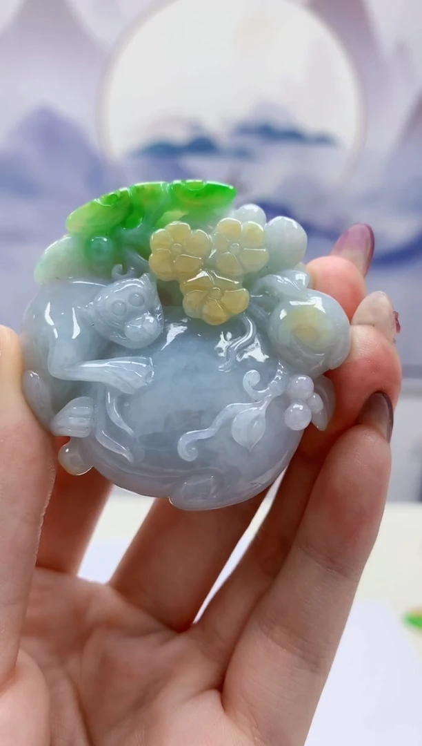 定制翡翠未镶嵌4902jw-毛货挂件73