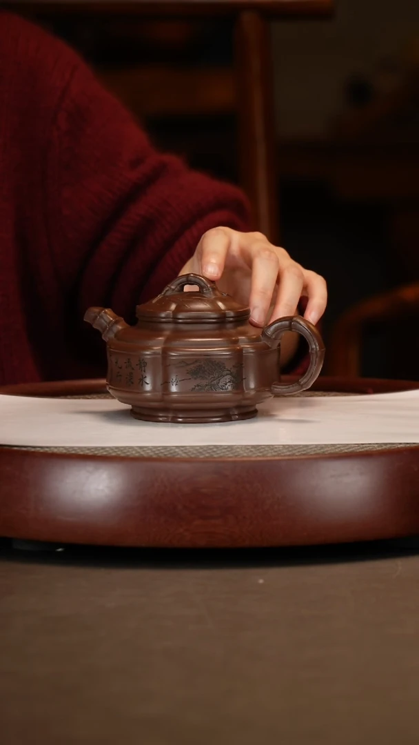 【闪购商品】紫砂茶壶六方竹鼎300c+李昌鸿