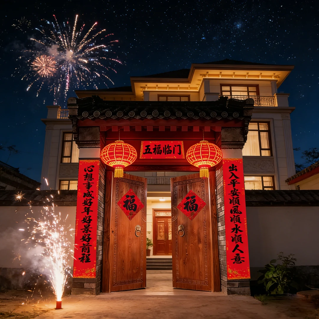 全背胶对联撕不破2026春节对联防水黑字书法全背胶春联大门新年春