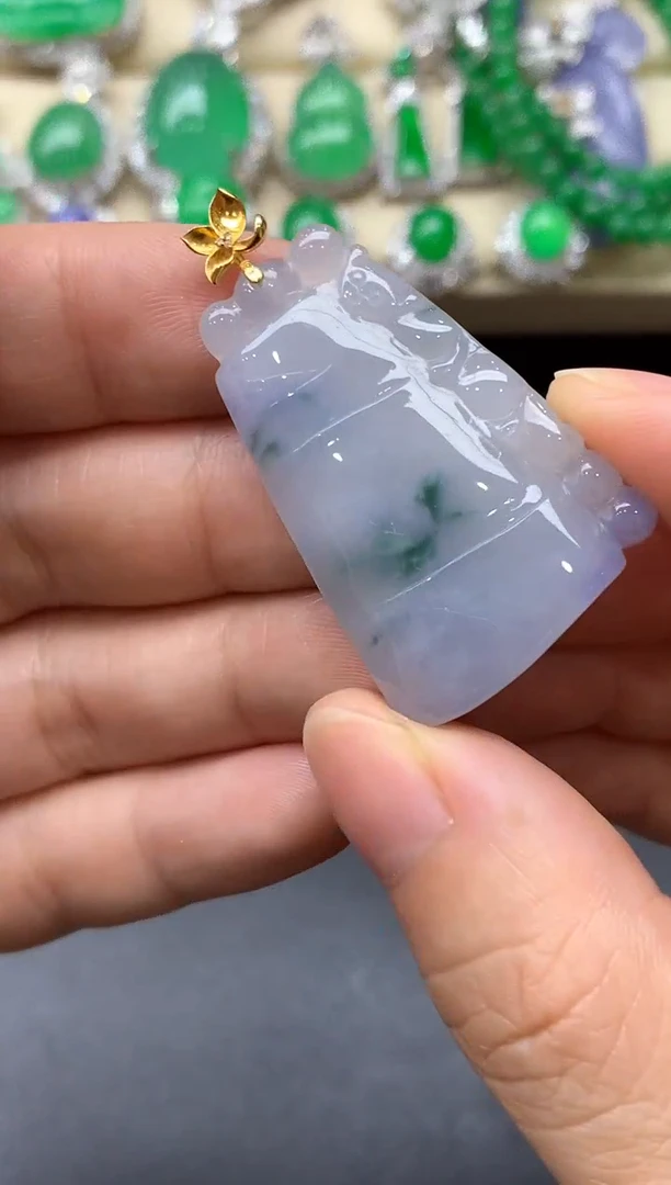 颈饰18K金镶嵌翡翠76-中国好珍宝