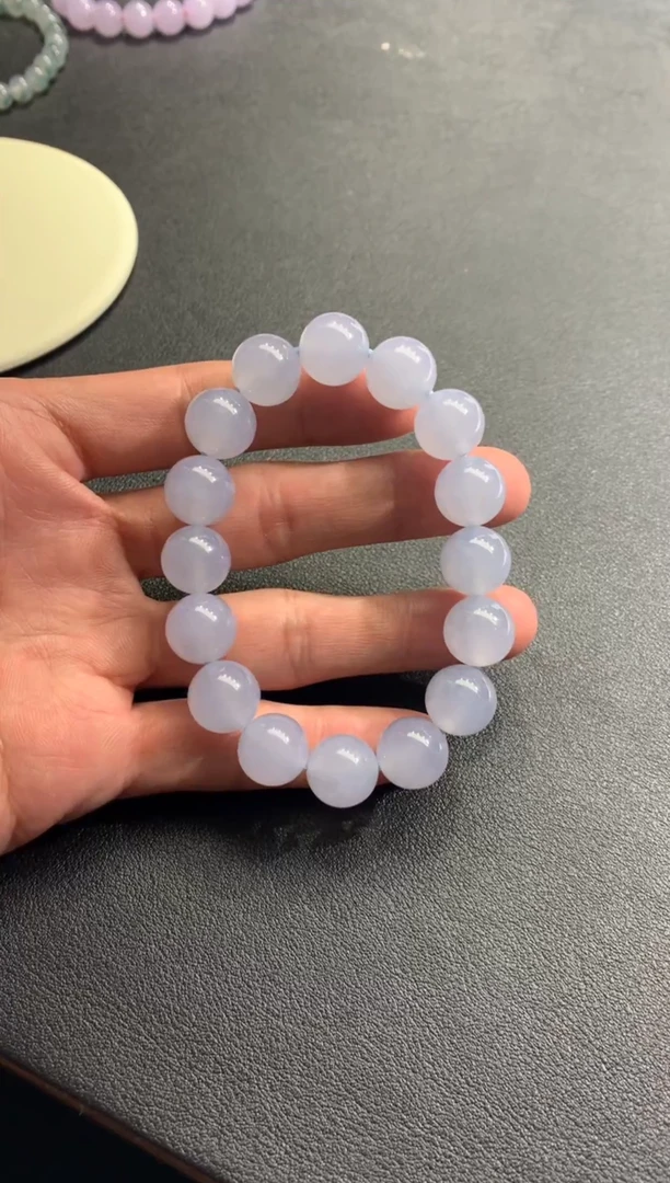 未镶嵌手链翡翠天然缅甸翡翠A货冰蓝紫手串卡12.5mm
