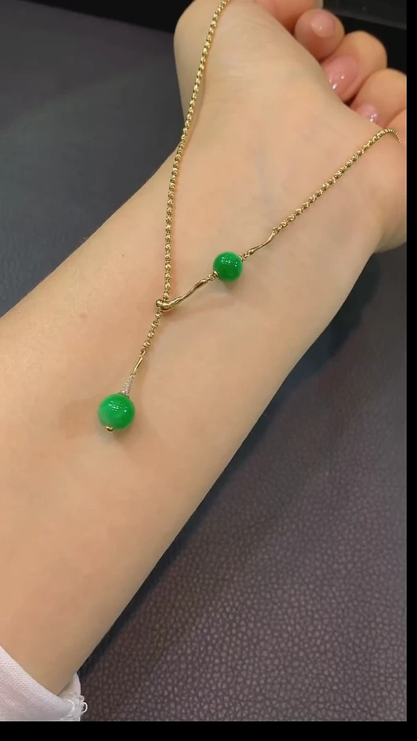 套链18K金镶嵌翡翠套链