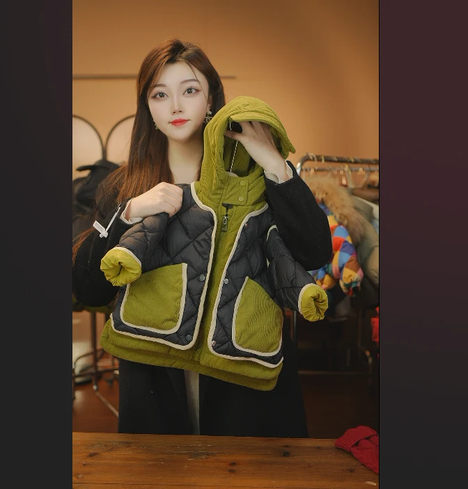 2026新款儿童冬季加厚保暖洋气连帽棉衣外套HF-DB-377