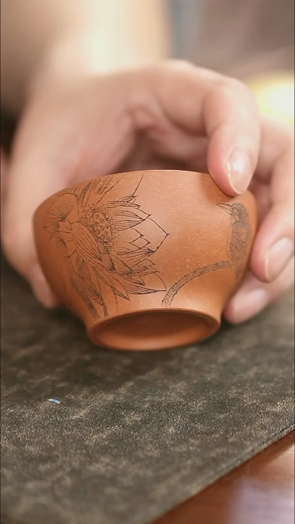 茶杯紫砂翠鸟-昱初-降坡泥