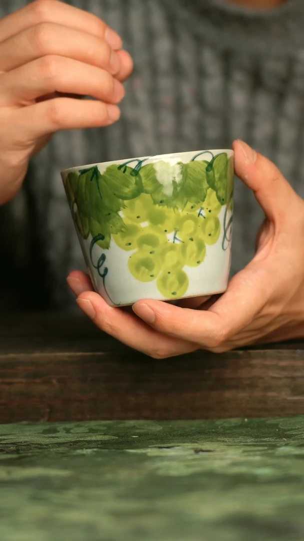 陶瓷青诗集手工手绘瓷器