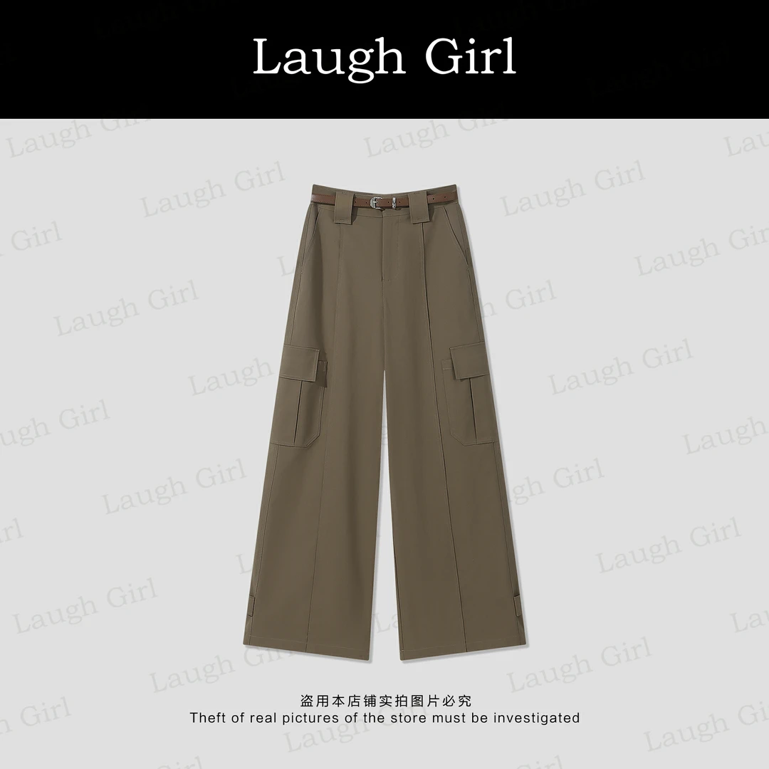 楚楚君 Laugh girl【复古腔调】百搭老钱风女装简约百搭裤KL53519J