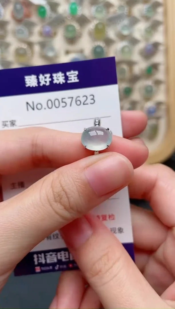 翡翠戒指银S925镶嵌.