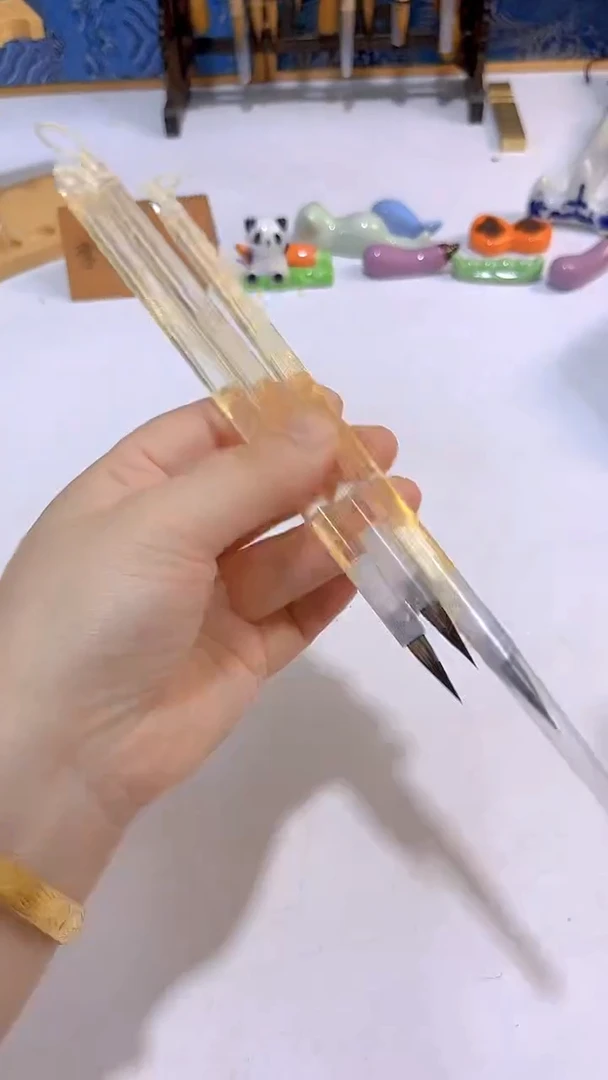 流金铁头紫毫小楷3支