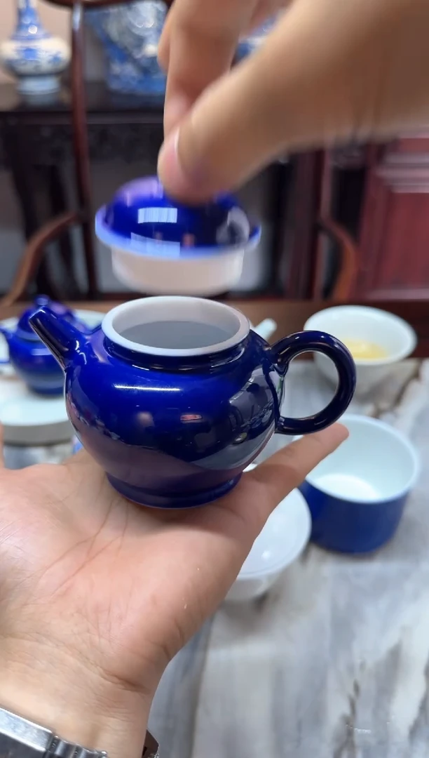 预售 天义华  洒蓝巨轮珠壶