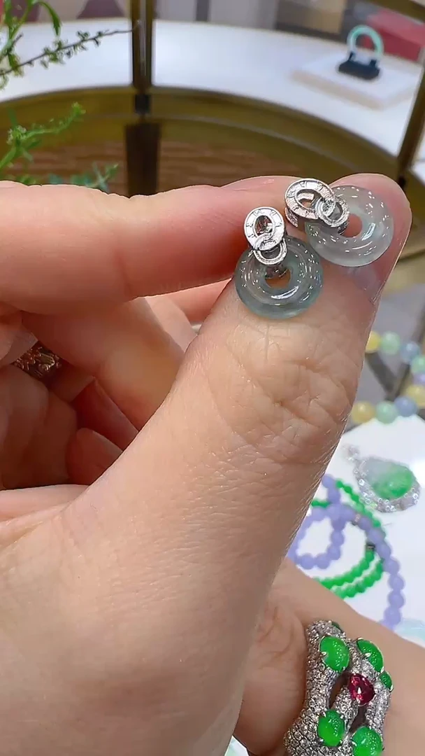 【闪购商品】翡翠耳饰银S925镶嵌多样性团购发一件