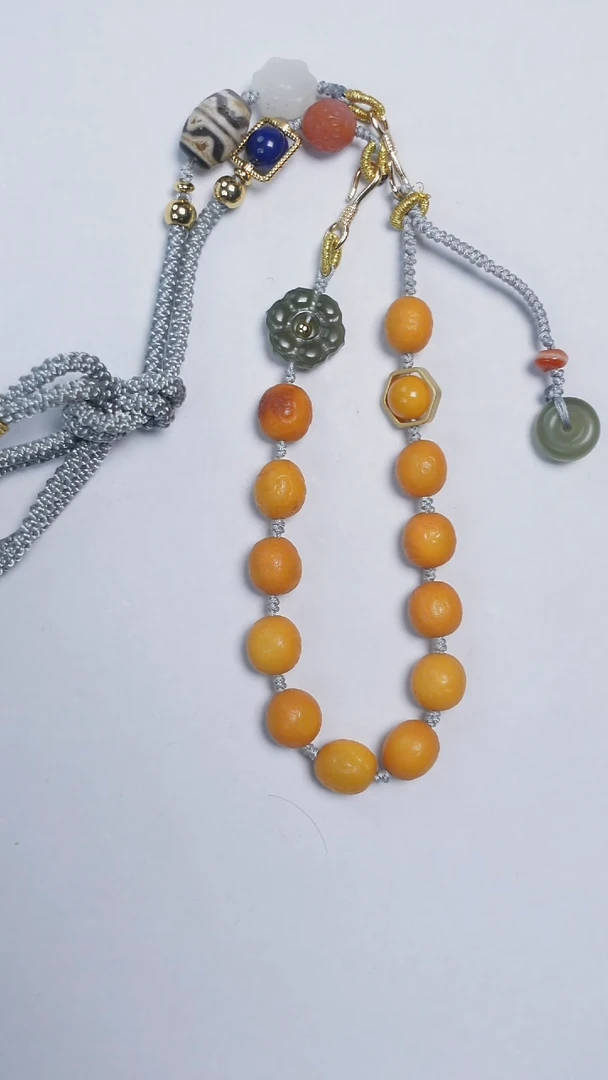 未镶嵌颈饰琥珀海漂籽项链