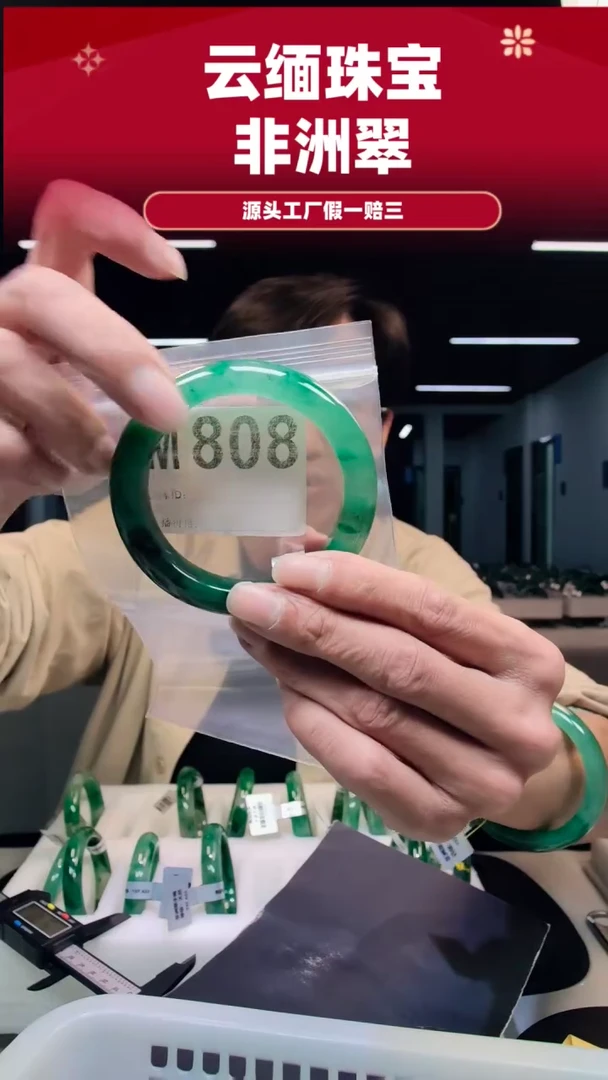 未镶嵌手镯石英质玉（非洲翠）57圈口M808