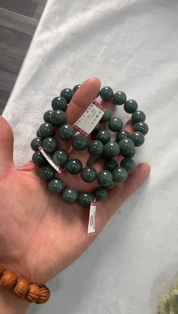 未镶嵌手串和田玉且末蓝卡14手串多样性发货