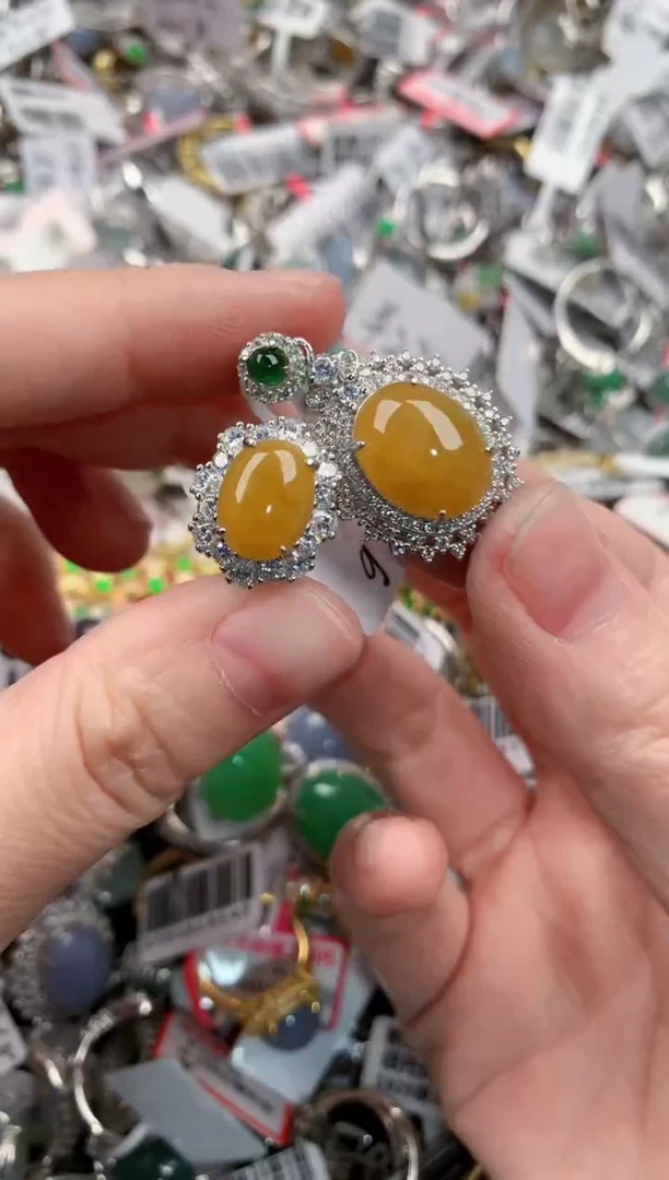 银S925镶嵌戒指翡翠77777     1