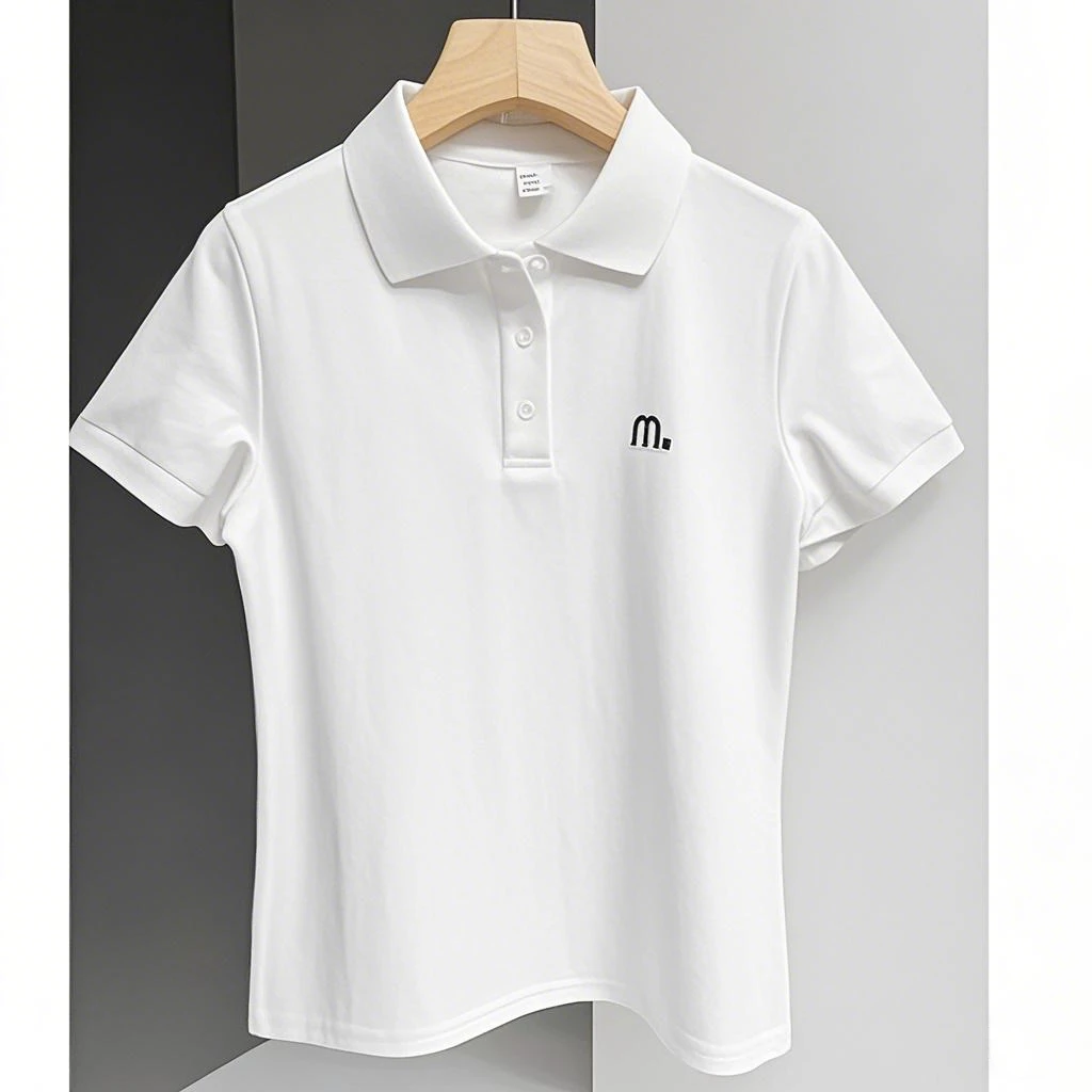 刺绣Polo衫短袖T恤女春夏季时尚百搭修身显瘦短袖透气上衣