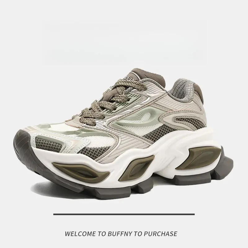 男女同款情侣鞋2024年新款复古老爹鞋厚底休闲百搭系带学生运动鞋