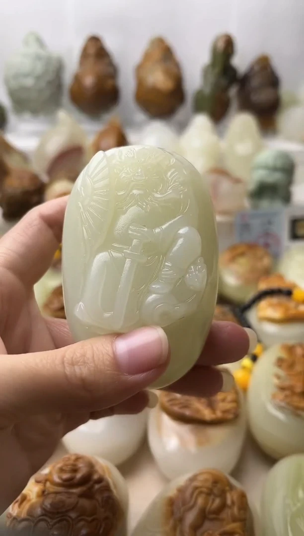 石材古青石棉纹正常不退换钟馗