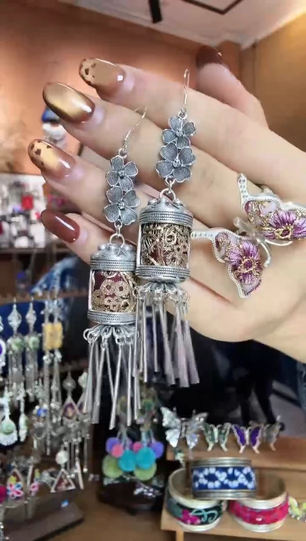 刺绣纯手工民族风耳环