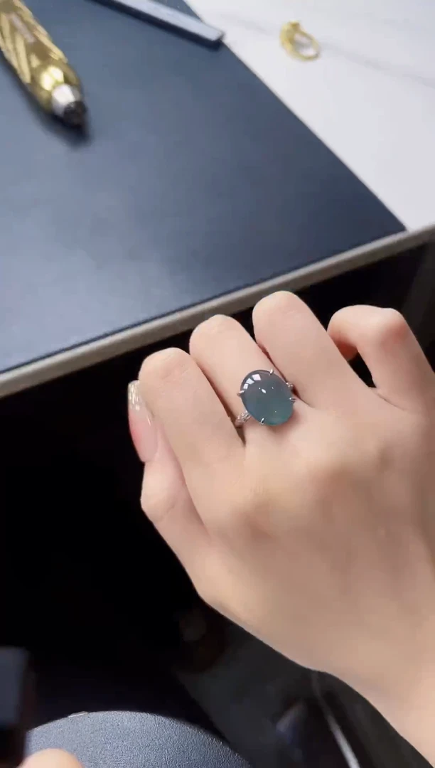 【闪购商品】翡翠戒指银S925镶嵌4365436