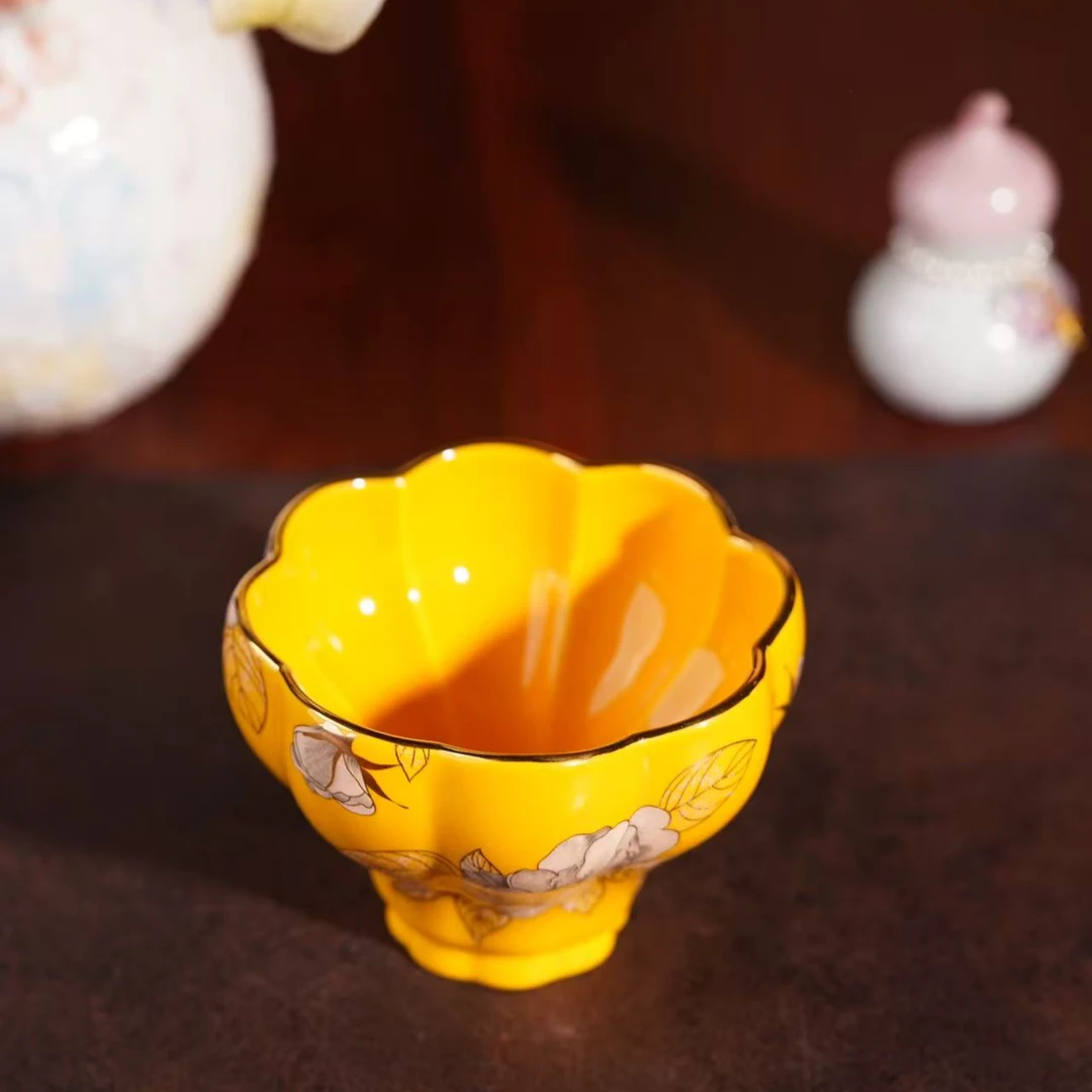 【宜景窑宝石釉系列】100cc茉莉花大曼陀罗主人杯手工