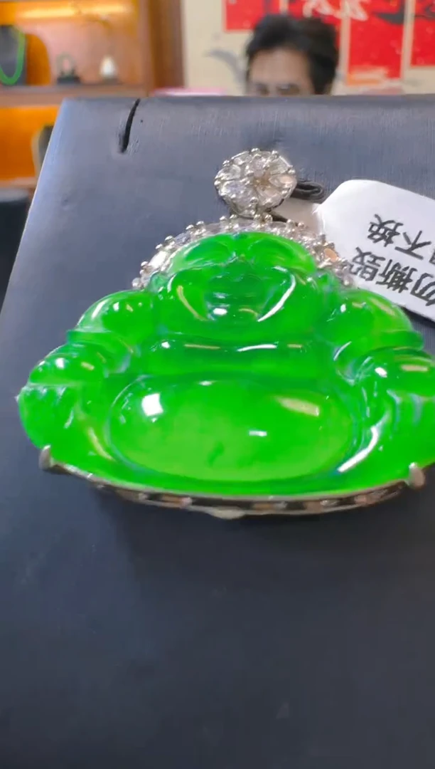 吊坠(赠链)银S925镶嵌翡翠天然A货翡翠