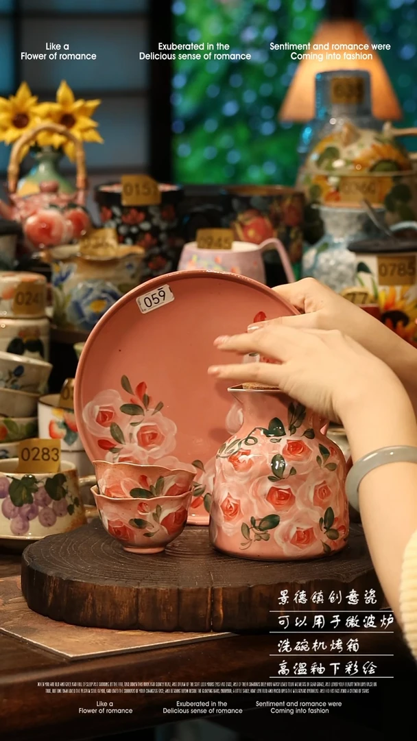 陶瓷景德镇高温釉下彩手工手绘款式@A0059@
